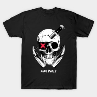 Ahoy Matey Pirate Skull T-Shirt